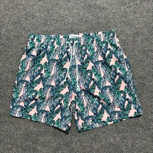 Original Penguin Swim Shorts Mens Large Colorful Drawstring Floral Trunks Beachy